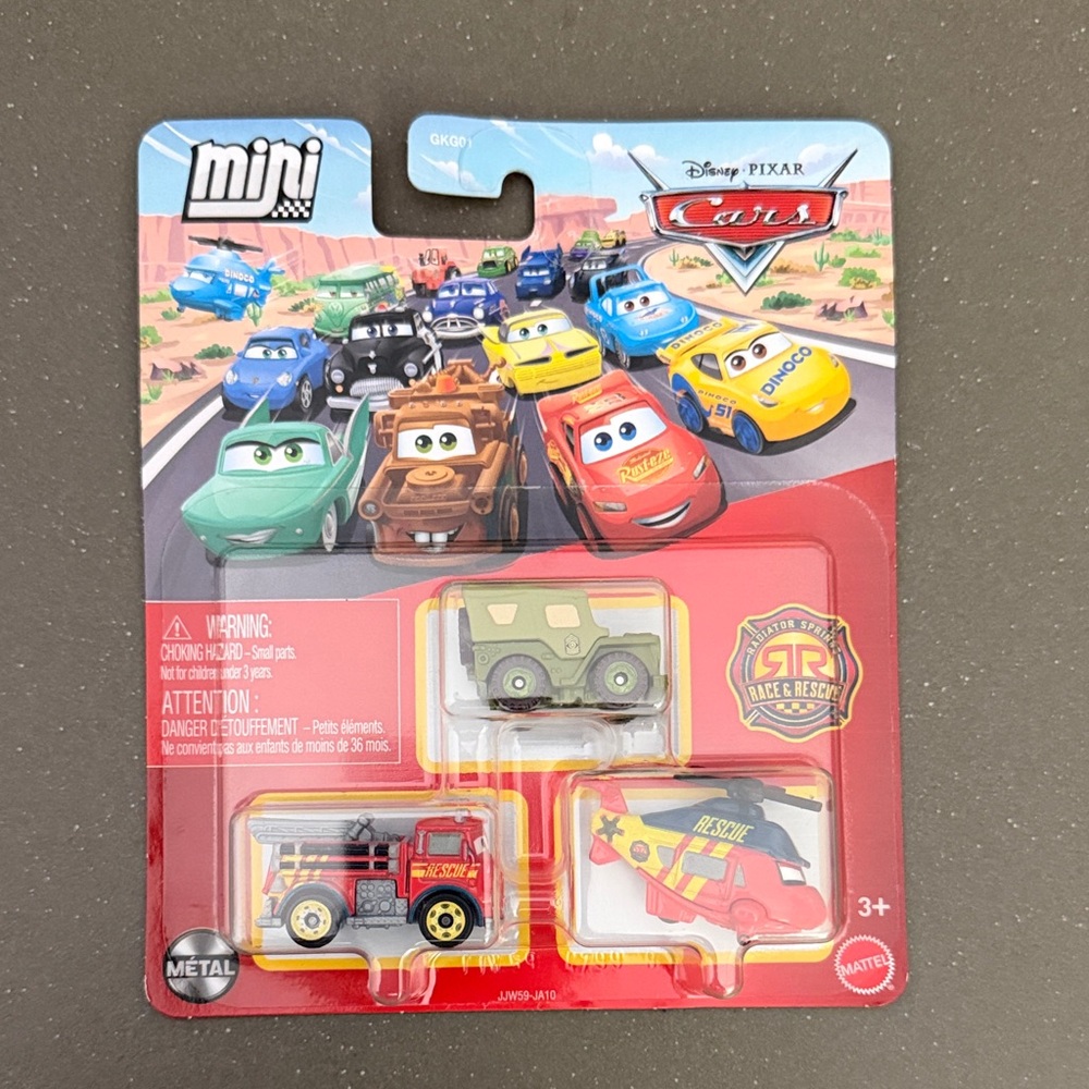 Disney Pixar Cars Mini Race and Rescue Vehicle 3-Pack Rotor, Sarge, Red 2026